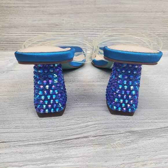 Betsey Johnson Capri blue rhinestone heels - Picture 7 of 14
